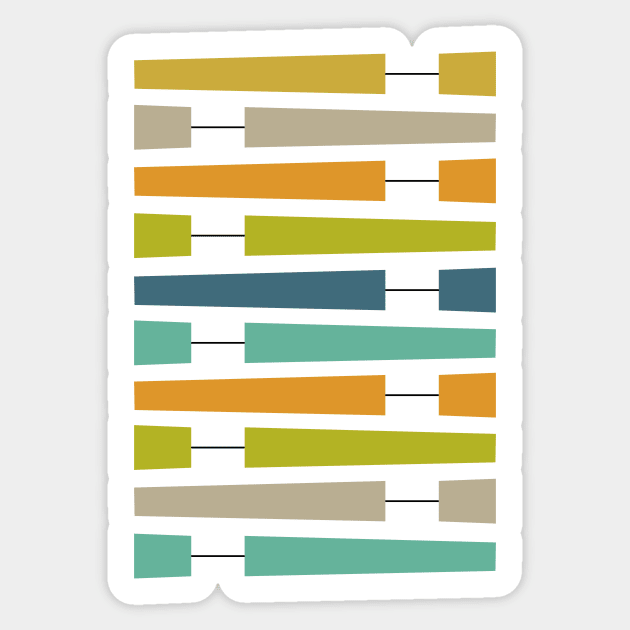 Colorful Geometric Shapes Mid Century Inspired Sticker by OrchardBerry